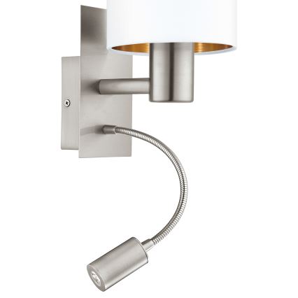 Eglo - Lampada LED flessibile 1xE27/40W+LED/3,8W bianco