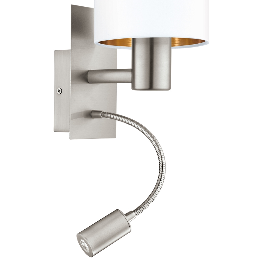 Eglo - Lampada LED flessibile 1xE27/40W+LED/3,8W bianco