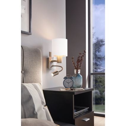 Eglo - Lampada LED flessibile 1xE27/40W+LED/3,8W bianco