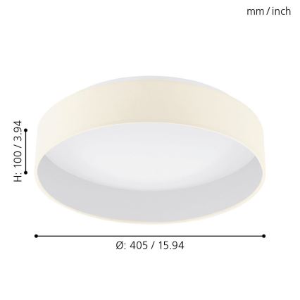 Eglo - Plafoniera LED dimmerabile 1xLED/18W/230V beige