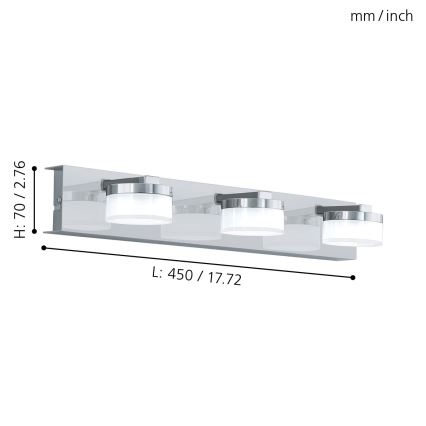 Eglo - LED Dimmerabile Applique da bagno 3xLED/7,2W/ IP44