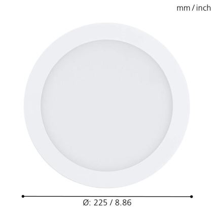 Eglo - Faretto da incasso dimmerabile LED RGBW FUEVA-C LED/15,6W/230V Ø 22,5 cm