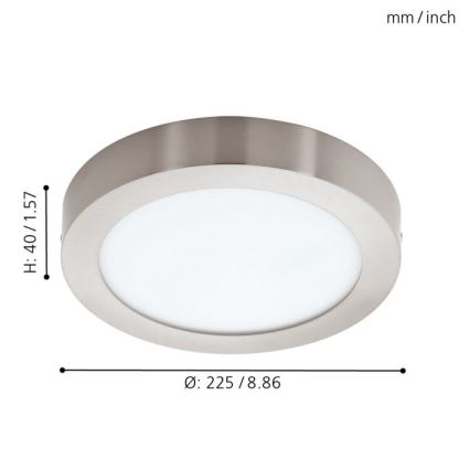 Eglo - Plafoniera LED RGBW dimmerabile FUEVA-C LED/15,6W/230V Bluetooth Ø 22,5 cm
