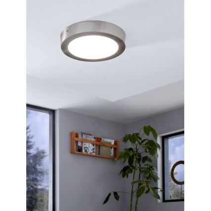 Eglo - Plafoniera LED RGBW dimmerabile FUEVA-C LED/15,6W/230V cromo opaco Bluetooth