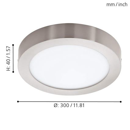 Eglo - Plafoniera LED RGBW dimmerabile FUEVA-C LED/21W/230V con Bluetooth, Ø 30 cm