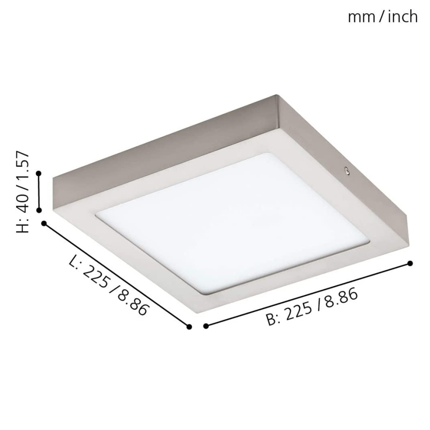 Eglo - Plafoniera LED RGBW dimmerabile FUEVA-C LED/15,6W/230V Bluetooth 22,5x22,5 cm