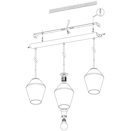 Eglo 96774 - Lampadario a cavo MURMILLO 3xE27/28W/230V