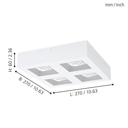 Eglo - Plafoniera LED 4xLED/6,3W/230V