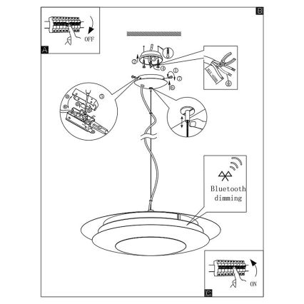 Eglo 96979 - Lampada a sospensione LED RGB MONEVA-C LED/27W/230V