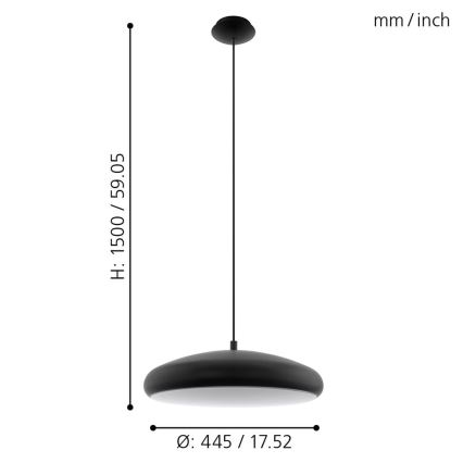 Eglo 96997 - LED RGBW Dimmerabile Lampada a sospensione RIODEVA-C 1xLED/27W/230V