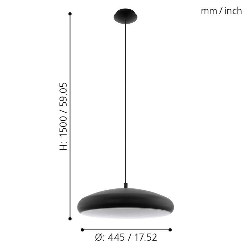 Eglo 96997 - LED RGBW Dimmerabile Lampada a sospensione RIODEVA-C 1xLED/27W/230V