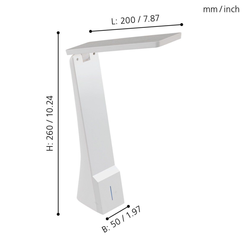Eglo - Lampada da tavolo dimmerabile a LED 1,8W/230V, bianca