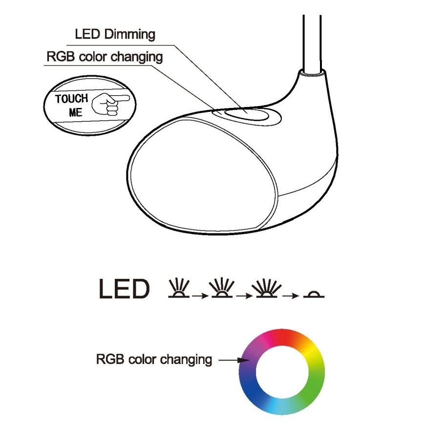 Eglo - LED Lampada da tavolo dimmerabile LED/2,2W+0,3W/230V RGB
