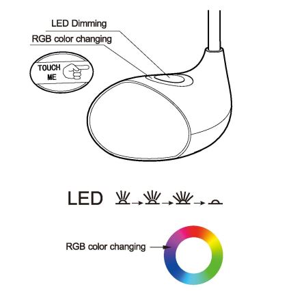 Eglo - Lampada LED da tavolo 1xLED/2,2W+0,3W/230V RGB