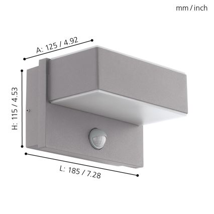 Eglo - Applique a LED  da esterno con sensore 2xLED/5,6W/230V