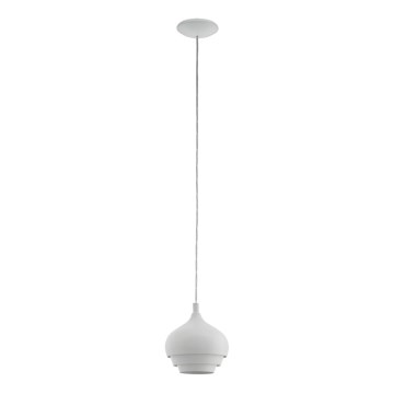 Eglo 97212 - Lampadario a sospensione su cavo CAMBORNE 1xE27/60W/230V bianco diametro 190 mm