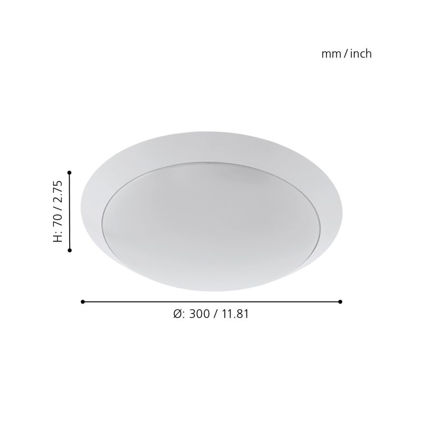 Eglo 97254 - Lampada da soffitto per bagno PILONE LED/11W/230V bianca IP44
