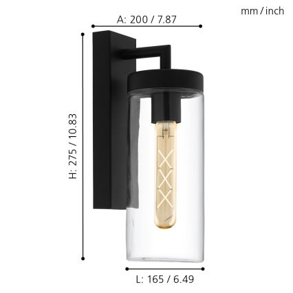 Eglo 97261 - Applique da esterno BOVOLONE 1xE27/60W/230V