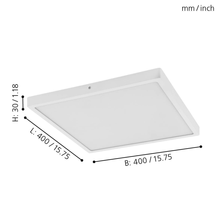 Eglo - Plafoniera LED 1xLED/25W/230V bianca quadrata 2500 lm 40x40 cm