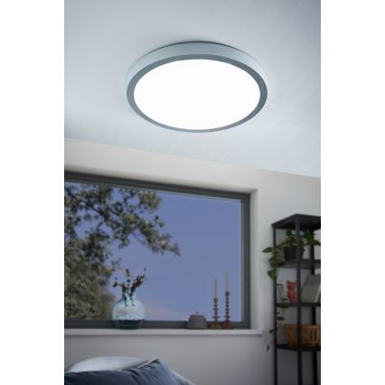 Eglo - Plafoniera LED 1xLED/25W/230V argento tondo 4000K