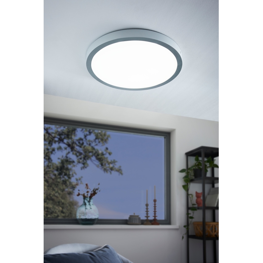 Eglo - Plafoniera LED 1xLED/25W/230V argento tondo 4000K