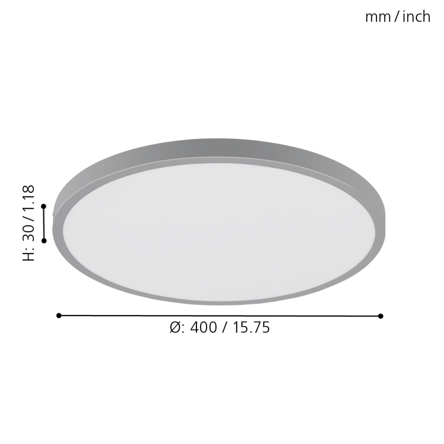 Eglo - Plafoniera LED 1xLED/25W/230V argento tondo 4000K