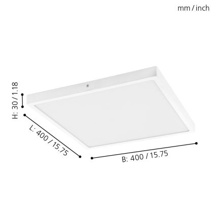 Eglo - Plafoniera LED 1xLED/25W/230V bianco squadrato 4000K