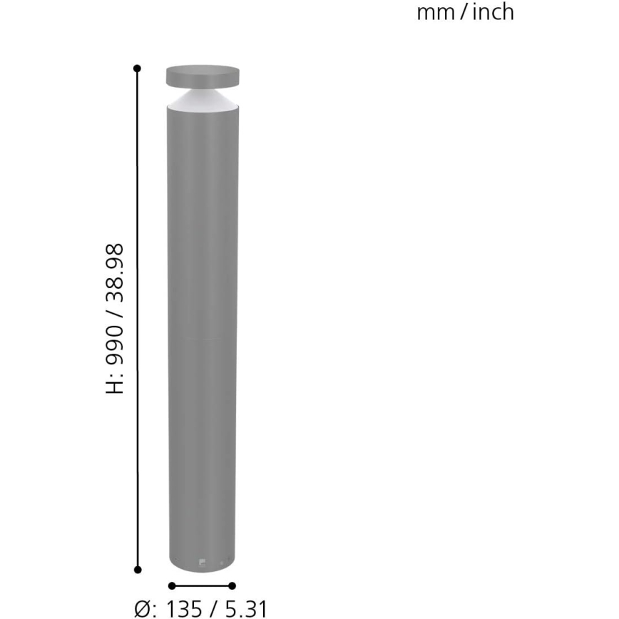 Eglo 97302 - Lampada LED da esterno MELZO LED/11W/230V grigia 990 mm IP65