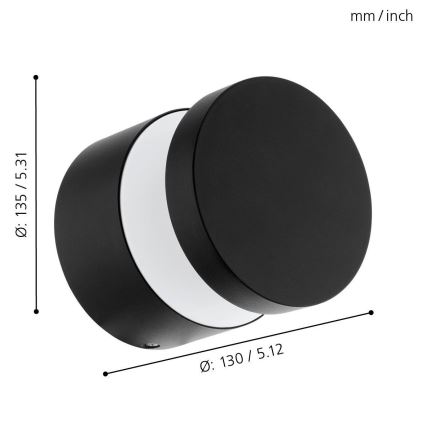 Eglo - Applique da esterno LED/11W/230V nero IP44