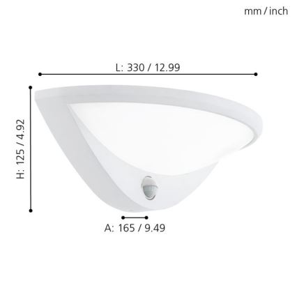 Eglo 97311 - Lampada LED da esterno con sensore BELCREDA LED/9,3W/230V IP44