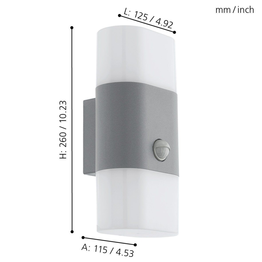 Eglo 97313 - Applique a LED  da esterno con sensore FAVRIA 1 2xLED/5,5W/230V IP44