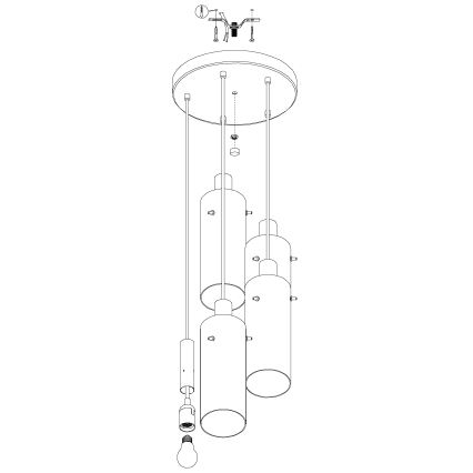 Eglo -  Lampadario a sospensione con filo 5xE27/60W/230V