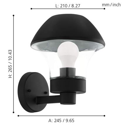 Eglo 97446 - Lampada LED da parete VERLUCCA-C 1xE27/9W/230V Bluetooth