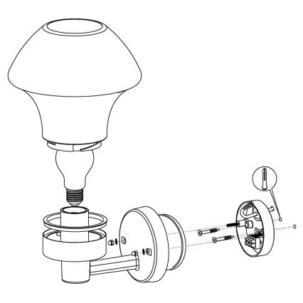 Eglo 97446 - Lampada LED da parete VERLUCCA-C 1xE27/9W/230V Bluetooth