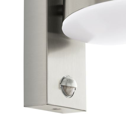 Eglo Porrassa Lampada A Muro LED Solare Con Sensore Di Movimento E Dimmer – IP44, Nera, 800 Lumen