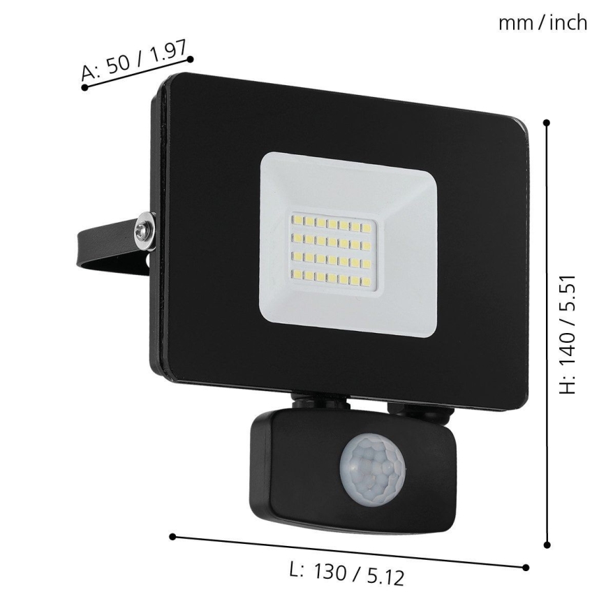 Eglo - Riflettore a LED con sensore LED/20W/230V IP44