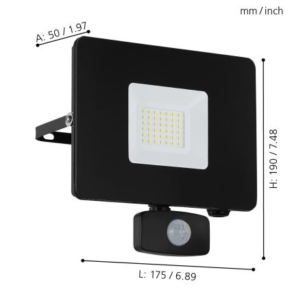 Eglo - Riflettore a LED con sensore LED/30W/230V