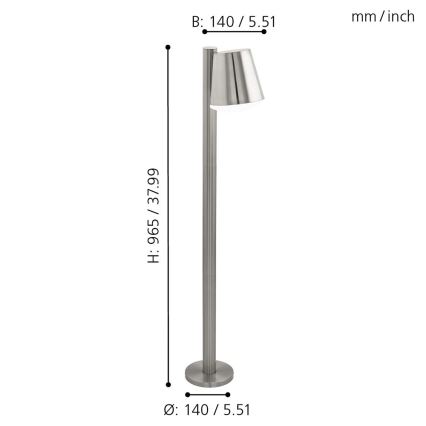 Eglo - Lampada LED dimmerabile da esterno CALDIERO-C 1xE27/9W/230V cromo opaco IP44