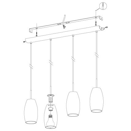 Eglo - Lampadario a sospensione con filo 4xE27/40W/230V