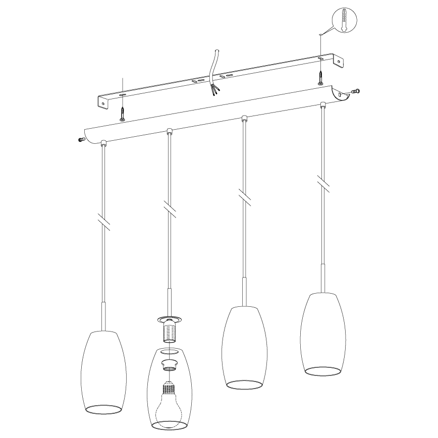 Eglo - Lampadario a sospensione con filo 4xE27/40W/230V