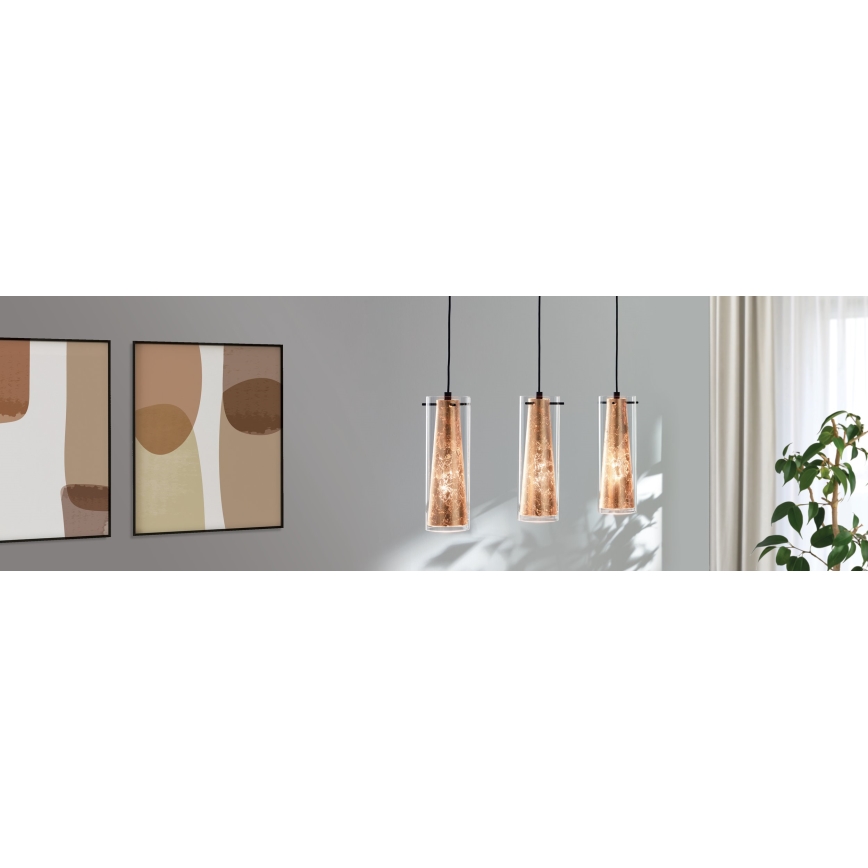 Eglo - Lampadario a sospensione con filo 3xE27/60W/230V