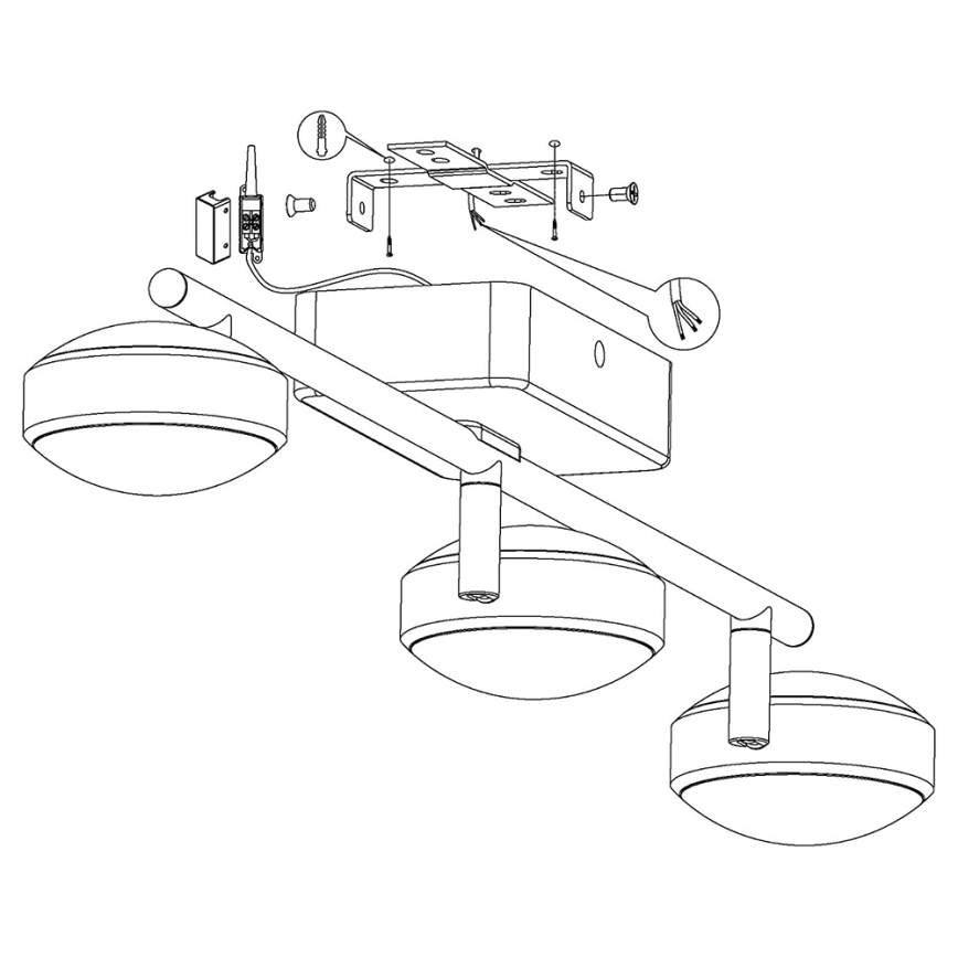 Eglo - Faretto LED RGB CORROPOLI-C 3xLED/5W/230V