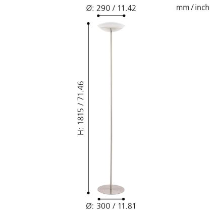 Eglo 97814 - Lampada da terra LED dimmerabile FRATTINA-C 1xLED/18W/230V