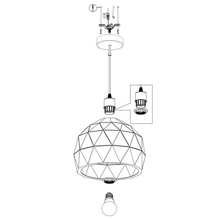 Eglo - Lampadario a sospensione con filo 1xE27/60W/230V