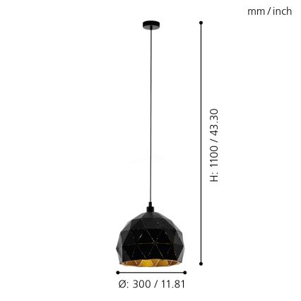 Eglo - Lampadario a sospensione con filo 1xE27/60W/230V