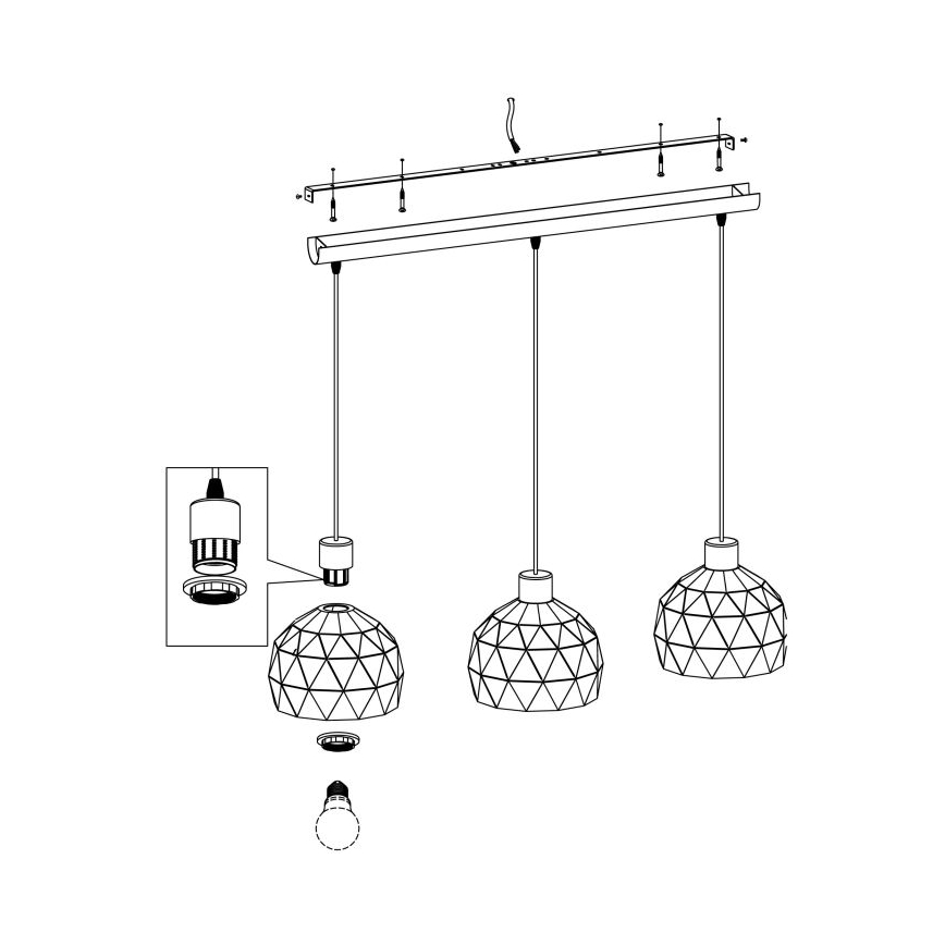 Eglo - Lampadario a sospensione con filo 3xE14/40W/230V