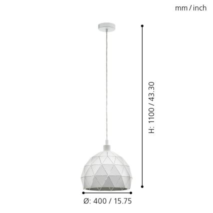 Eglo - Lampadario a sospensione con filo 1xE27/60W/230V