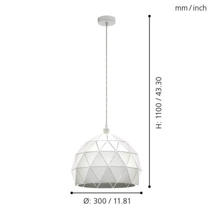 Eglo - Lampadario a sospensione con filo 1xE27/60W/230V