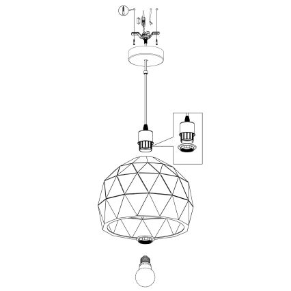 Eglo - Lampadario a sospensione con filo 1xE27/60W/230V