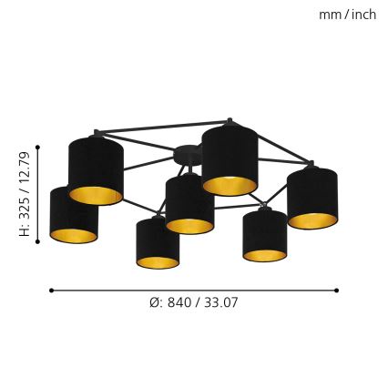 Eglo - Lampadario fisso 7xE27/40W/230V